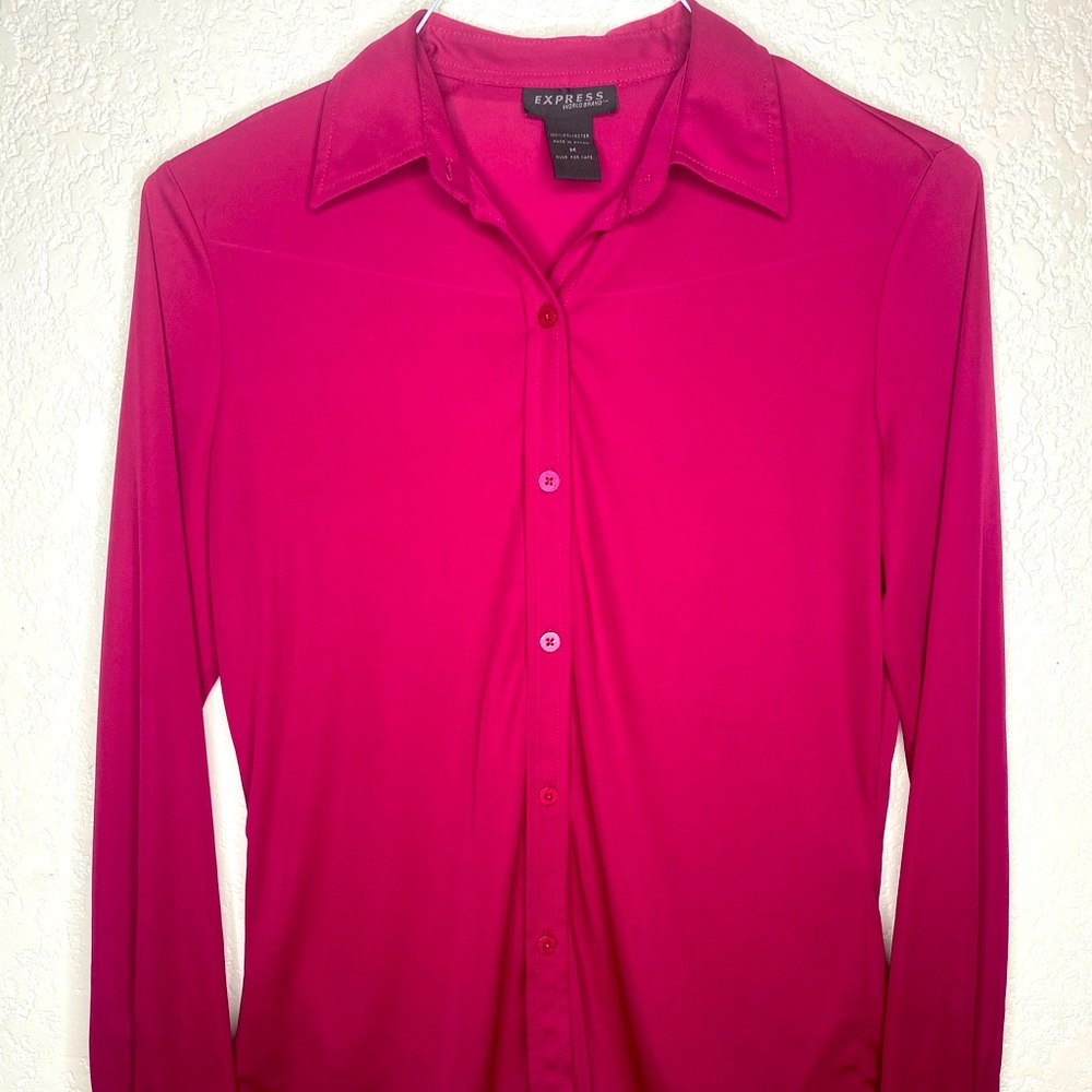 Express pink long sleeve blouse